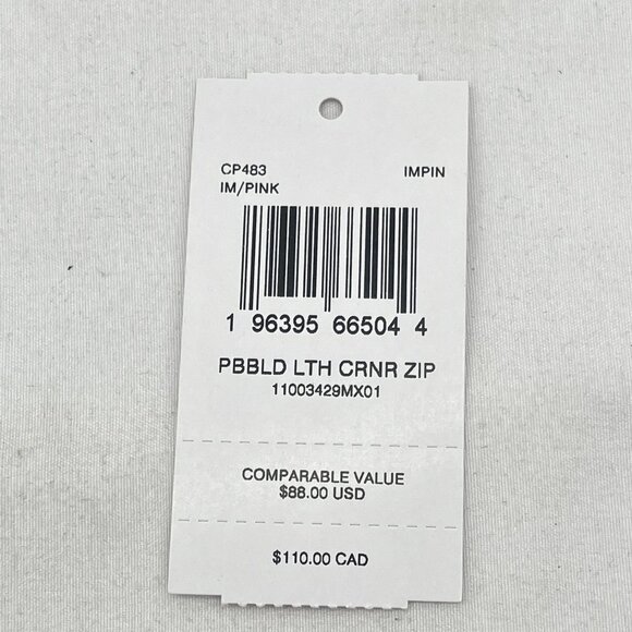 NEW COACH Women’s Corner Zip Wristlet CP483 Pebble Leather Pink – NWT - Picture 10 of 10